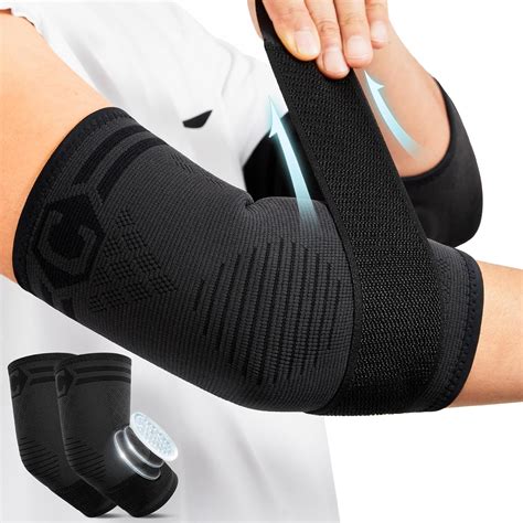 CAMBIVO Elbow Compression Sleeve With Removable Strap For Men Women