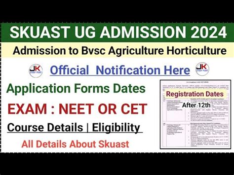 Skuast Ug Application Forms 2024 Skaust Registration Dates 2024