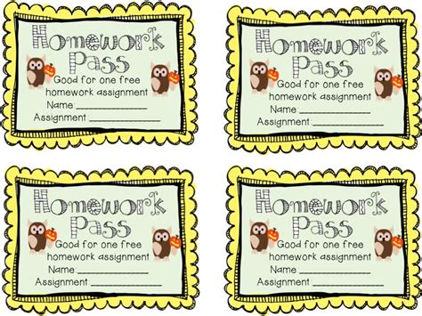 45+ Free Homework Pass Template Word – Home