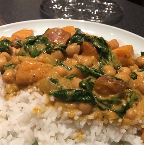 Sweet Potato Spinach And Chickpea Curry Most Delicious Thing Ever R Vegetarian