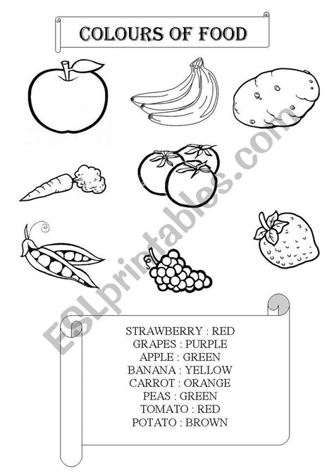 Colouring Food Esl Worksheet By Musem