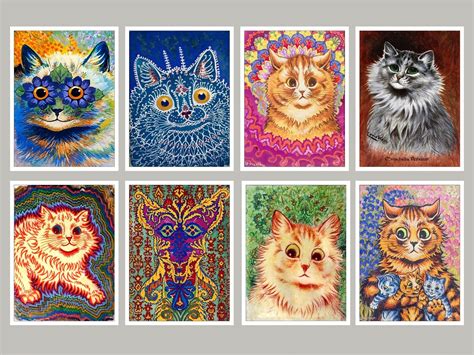 Louis Wain Cat Art Prints Lots Of Different Designs Framed Available