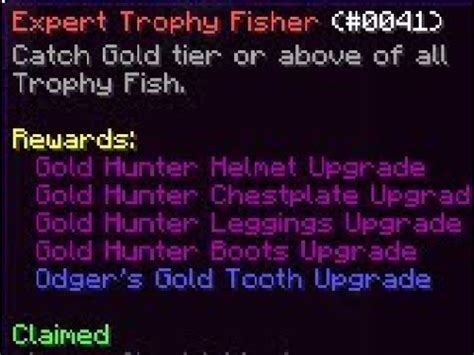 Becoming An Expert Trophy Fisher In Hypixel Skyblock Also Level