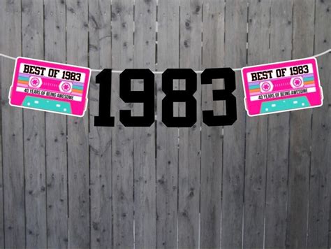 Best Of 1983 40th Birthday Banner 1983 Banner 1983 Party Decorations