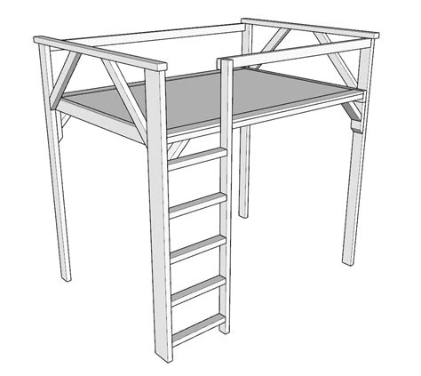 Easy Diy Loft Bed Plan For Full Size Mattress Under 100 Diy