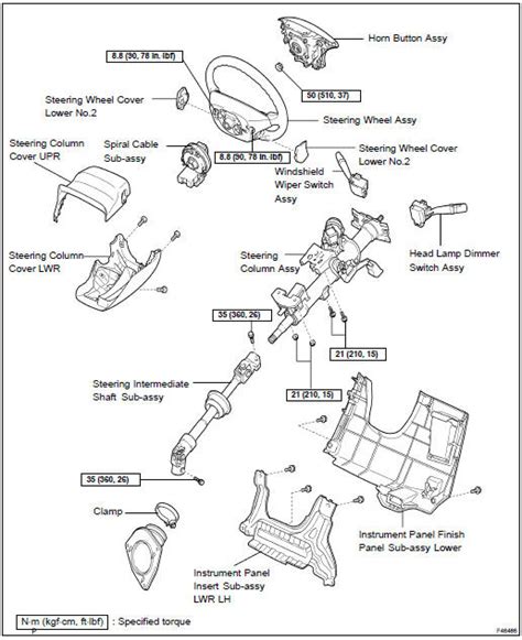 Toyota Highlander Service Manual Steering Column Assy Steering Column