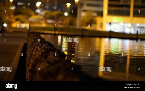 the fountain in night park Stock Photo - Alamy