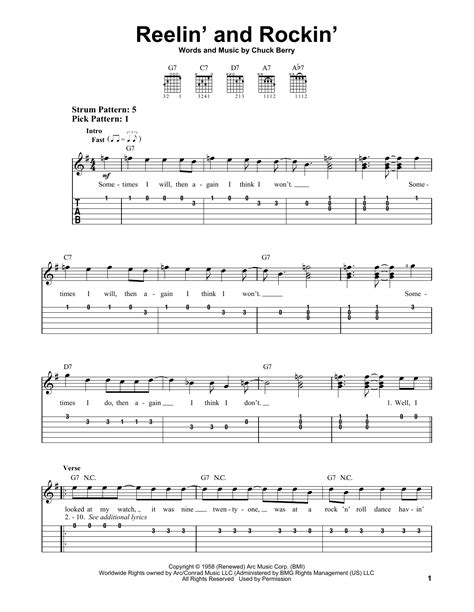 Reelin And Rockin By Chuck Berry Easy Guitar Tab Guitar Instructor