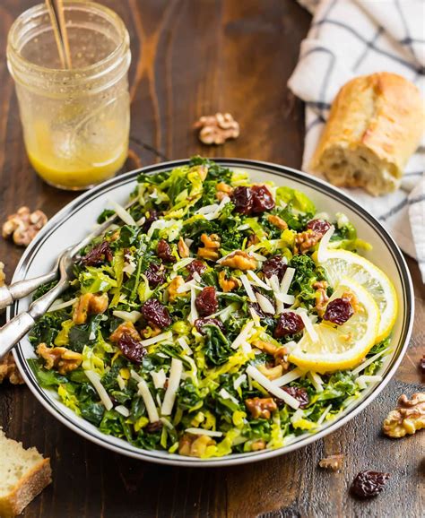 Kale And Brussels Sprouts Salad With Maple Vinaigrette