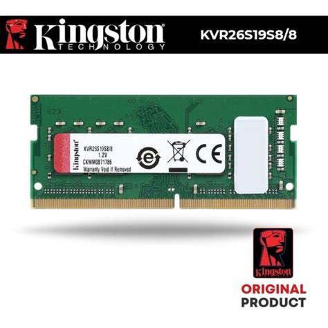 Kingston KVR26S19S8/8 SO-Dimm SINGLE CHANNEL: 8GB DDR4 2666MHz Non-ECC ...
