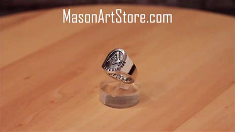 Freemason Masonic Ring Ex Tenebris Lux Square And Compasses Sterling