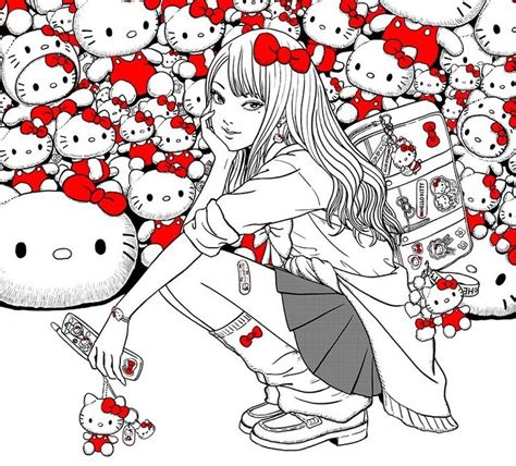 Hello Kitty And Kawakami Tomie Sanrio And 2 More Drawn By Itoujunji