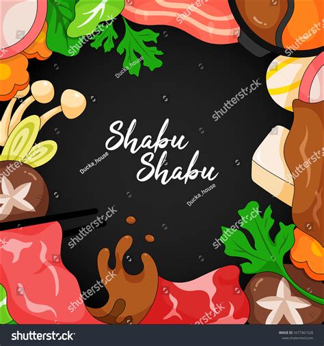 Shabu Shabu Hot Pot Frame Illustration Stock Vector Royalty Free