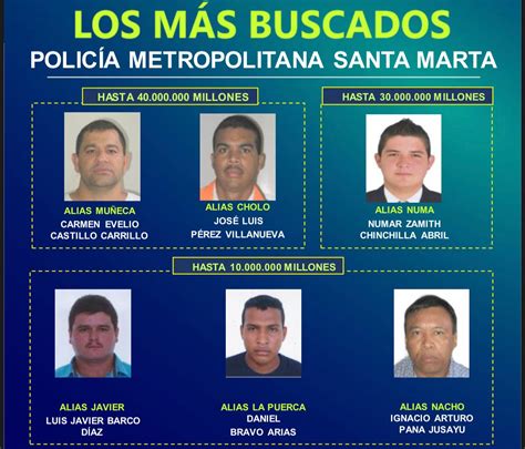 Policía Revela El Cartel De Los Más Buscados En Santa Marta Canal Campotv