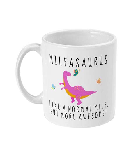 Nueva taza Milf Nuevo regalo Milf Taza de dinosaurio Milfasaurus Regalo nueva mamá Baby