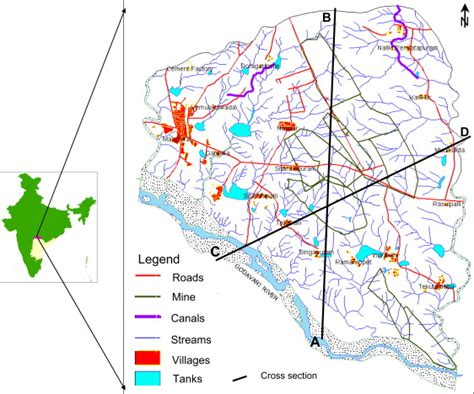 Location map of the Srirampur OCP-II area in the Adialabad district ...