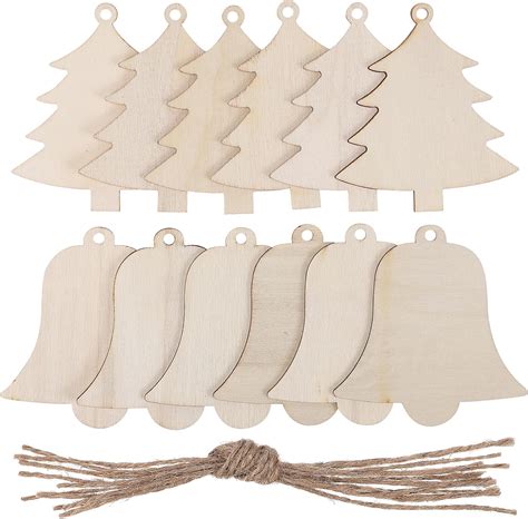 BESPORTBLE 40Pcs Wooden Christmas Ornaments To Paint DIY Blank Wooden