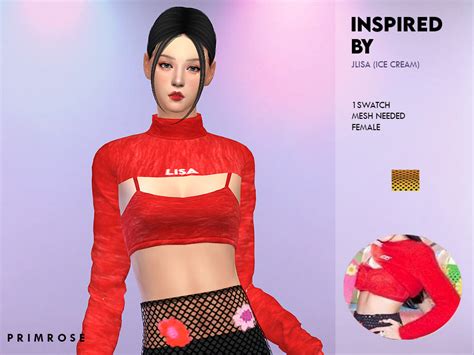 The Sims Resource - Blackpink Ice Cream (Lisa Red Top) - Mesh needed