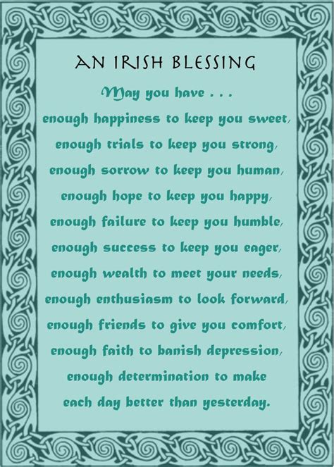 Irish Blessing May You Have Enough Happiness Irish Blessing Quotes