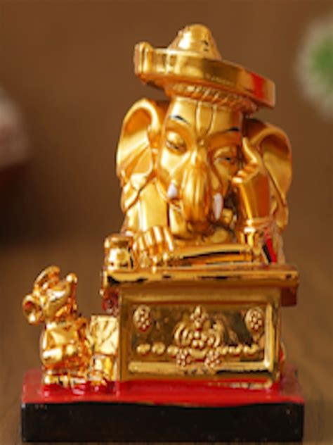 Buy ECraftIndia Gold Toned Lord Ganesha Idol Showpiece Showpieces For