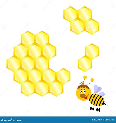 Cartoon Happy Bee With Honeycomb Stock Vector Illustration Of Grunge