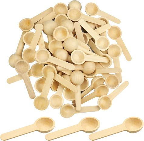 oupados 50 Pièces Petite Cuillère en Bois Cuisine Mini Cuillère En Bois