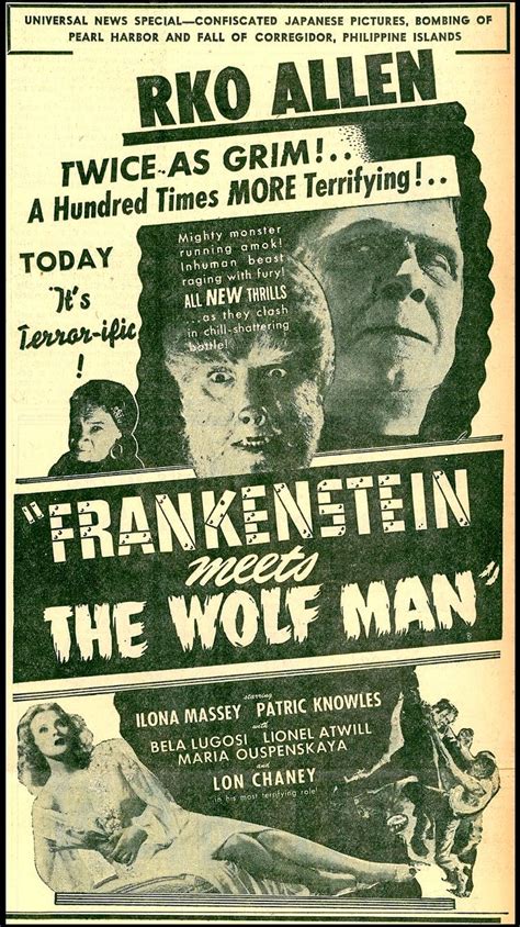 Frankenstein Meets The Wolf Man 1943 Classic Movie Posters Classic Horror Movies Meet Guys