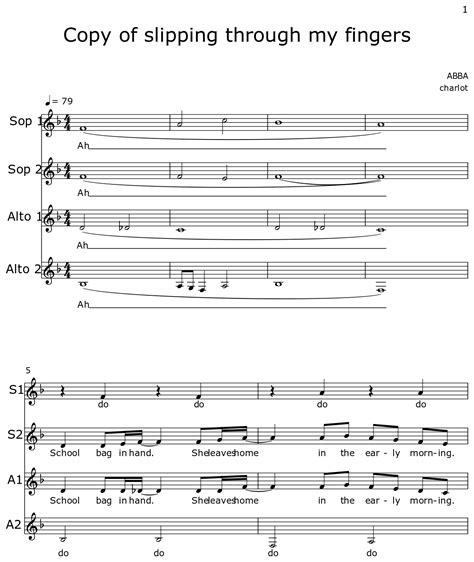 Copy of slipping through my fingers - Sheet music for Piano