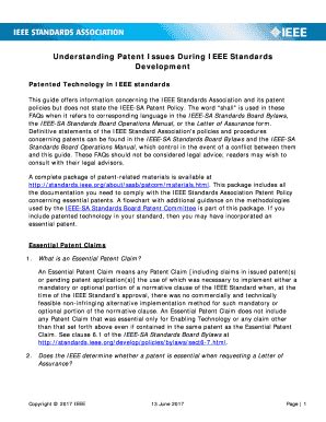 Fillable Online Standards Ieee Understanding Patent Issues During Ieee