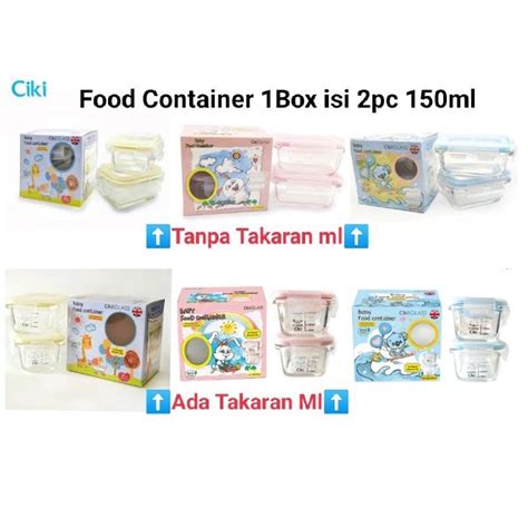 Jual CIKI Glass Baby Food Container Isi 2pcs 150ml Ciki Tempat Makan