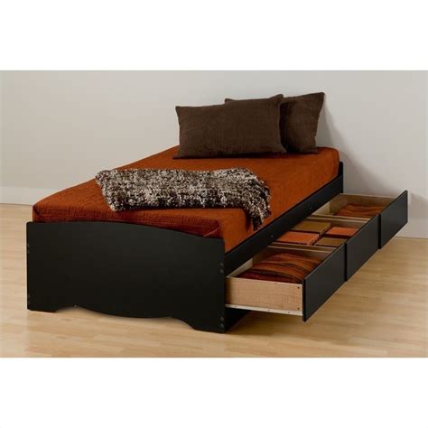 Prepac Sonoma Black Twin Xl Bookcase Platform Storage Bed