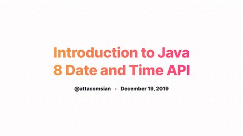 Introduction to Java 8 Date and Time API