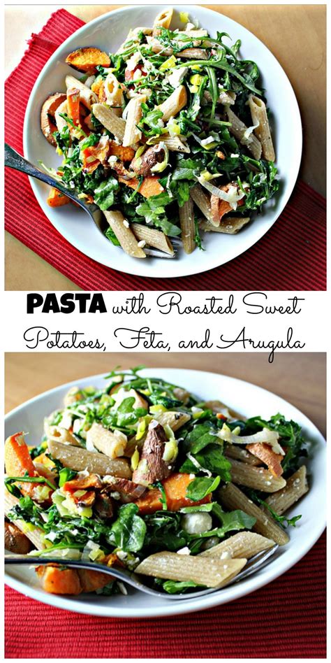 Pasta With Roasted Sweet Potatoes Feta And ArugulaEat Live Be For A