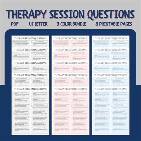 Therapy Session Questions Bundle Therapy Counseling Notes Template Therapy Clinical Tools