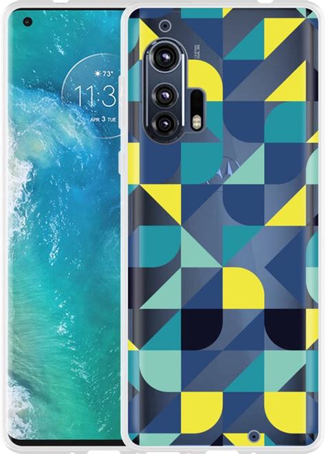 Hoesje Geschikt Voor Motorola Edge Plus Modern Blauw Bol