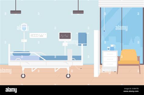 Ilustración Del Vector Interior De La Sala De Hospital Sala Vacía De