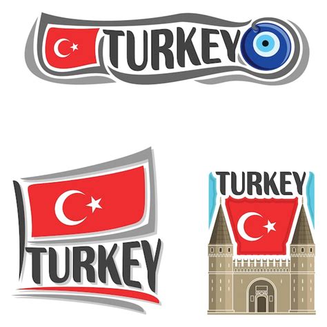 Bandeira da turquia viagens lembrança adesivo skyline landmark logo