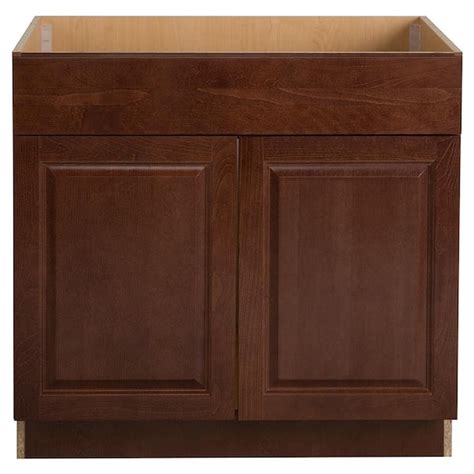 Hampton Bay Benton Assembled 36x34 5x24 5 In Sink Base Cabinet In Amber Bt3635s Rc The Home Depot