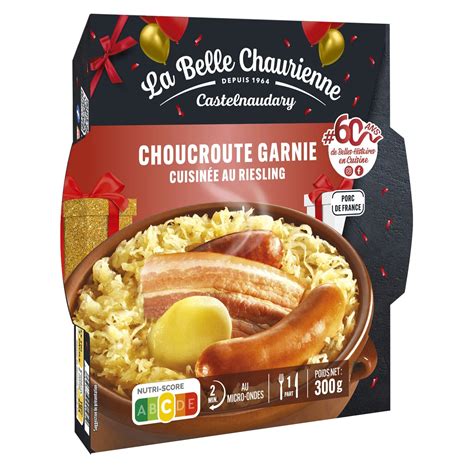 Plat cuisiné choucroute garnie au Riesling LA BELLE CHAURIENNE la