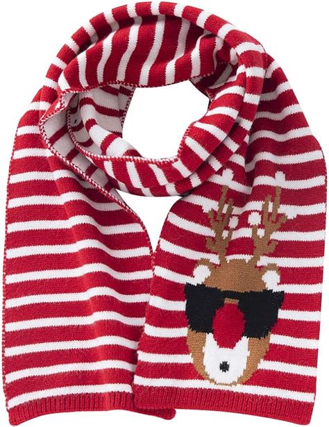 Soimiss 1pc Children Christmas Scarf Deer Patterns Embroidered