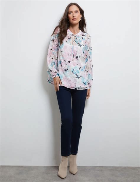 Printed Burnout Blouse Liz Jordan