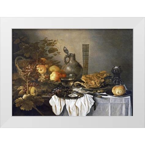 Claesz Pieter 32x24 White Modern Wood Framed Museum Art Print Titled