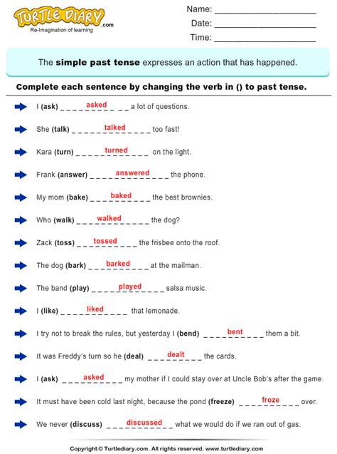 Regular Past Tense Verbs Esl Worksheet By Hiddledave Worksheets Library