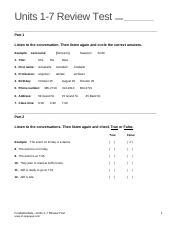 Top Notch Fundamentals Unit Assessment Pdf Unit General Test Name