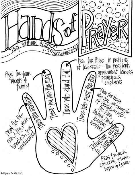 Hands Of Prayer Coloring Page