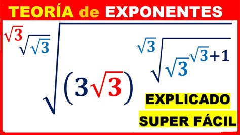 TeorÍa De Exponentes Con Radicales 👉 Ejercicio Resuelto Youtube