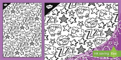 Sleepy Sheep Pattern Doodle Colouring Sheet Teacher Made