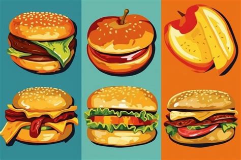 Premium Photo Set Of Hamburgers With Different Fillings Vector