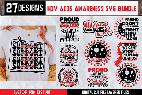 Hiv Aids Awareness Svg Bundle Graphic By Svgstudiodesignfiles