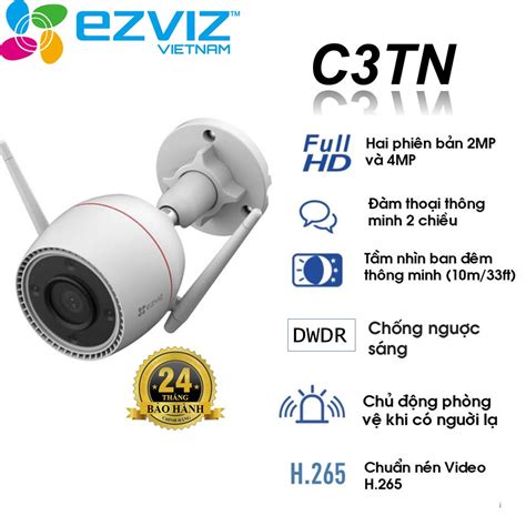 Camera Ezviz C3TN 3MP 2K1080P 2MP Ngoài trời Có màu ban đêm AI